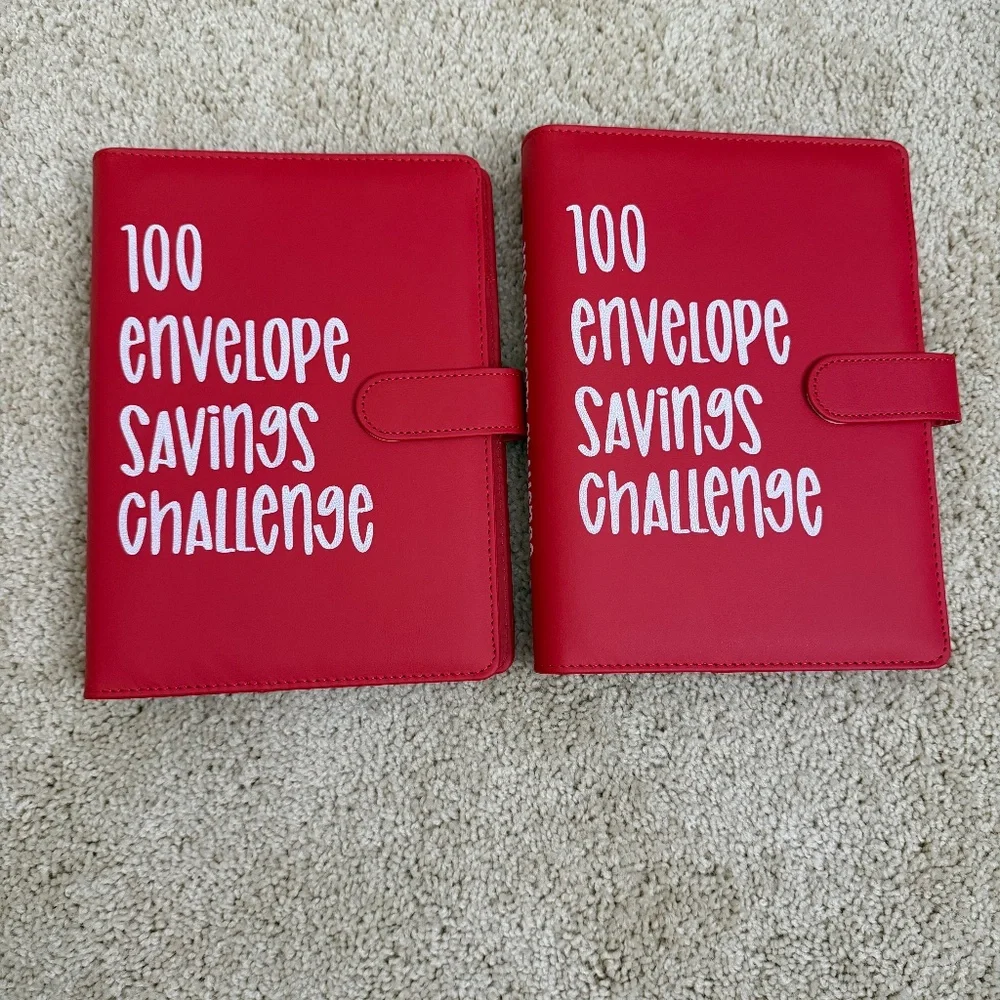 RED 100 Money Savings Challenge A5 Money Binder Book Money Budget Book Budget